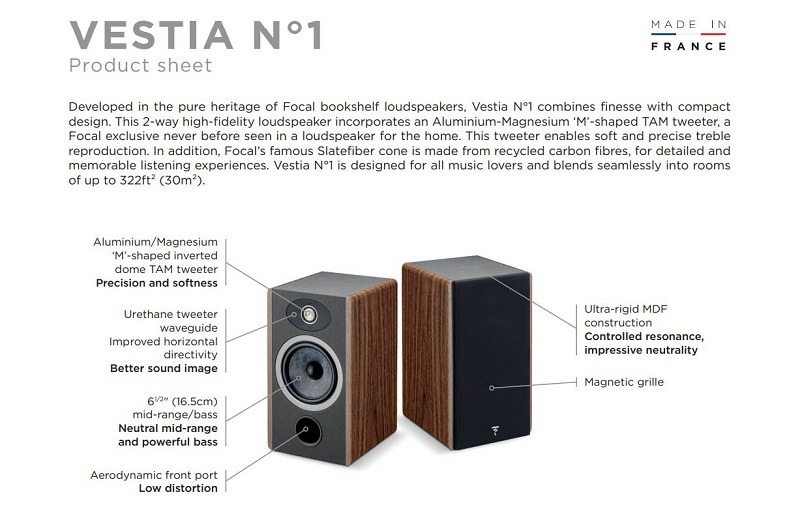 cấu tạo của Loa Focal Vestia No1