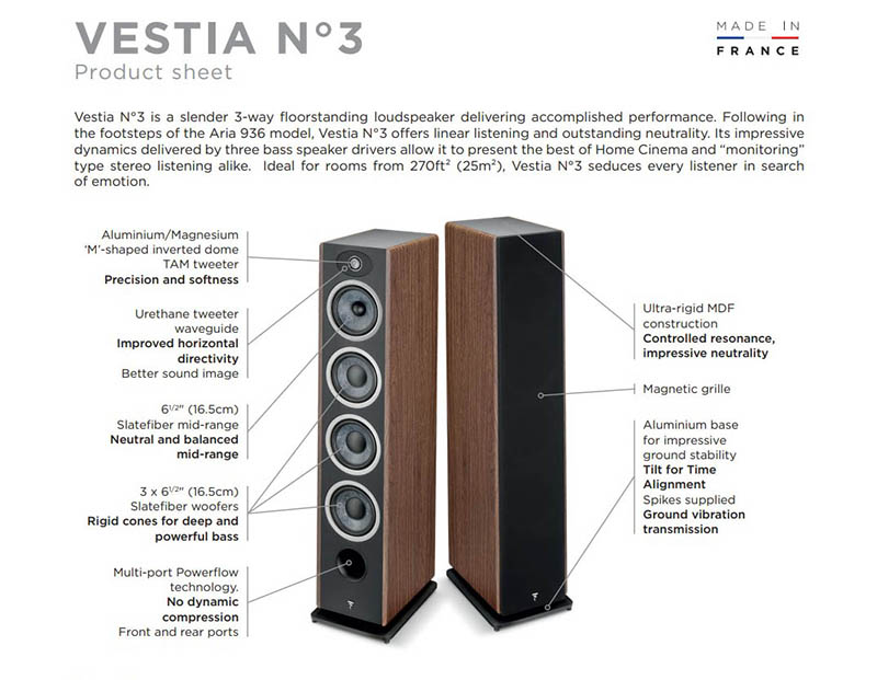 thiết kế của Loa Focal Vestia No3