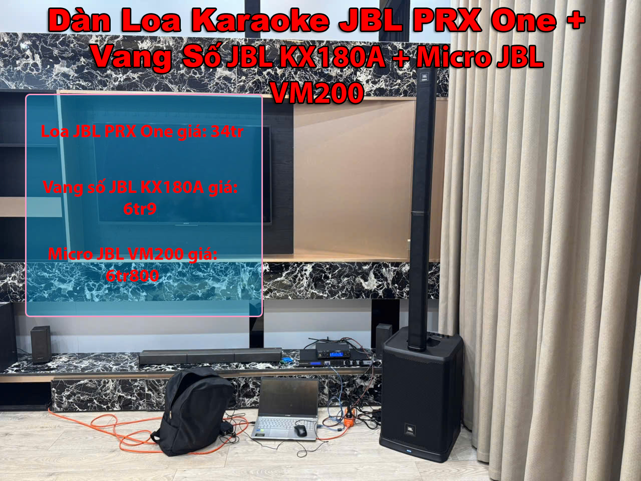 Công trình lắp đặt hệ thống âm thanh JBL PRX One + vang số JBL KX180A + micro JBL VM200 cho anh Hoàng Tại Bắc Ninh